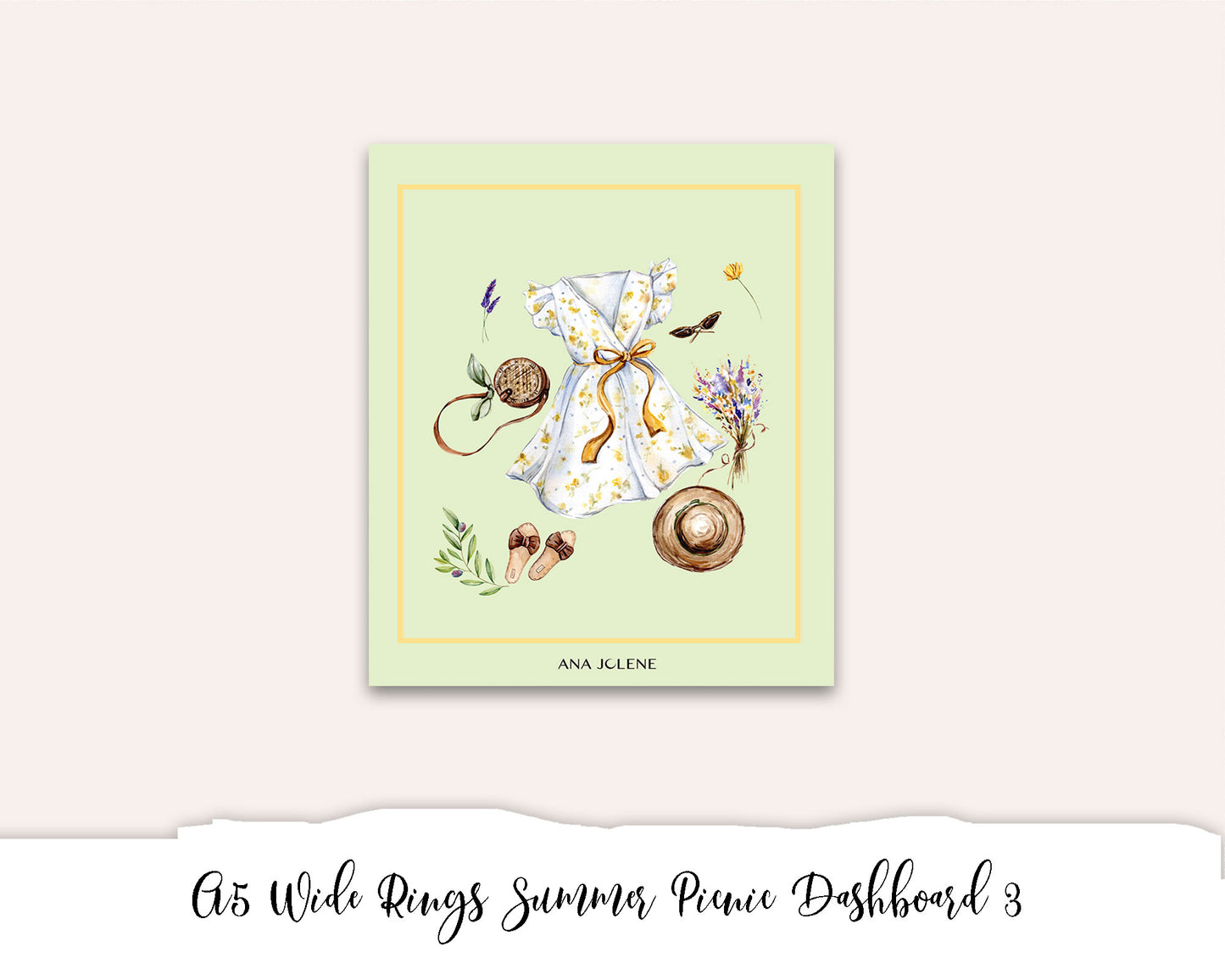 A5 Wide Rings Summer Picnic Dashboard 3 Printable