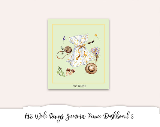 A5 Wide Rings Summer Picnic Dashboard 3 Printable