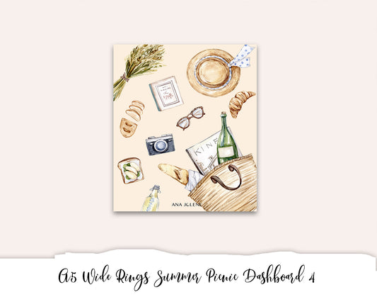 A5 Wide Rings Summer Picnic Dashboard 4 Printable