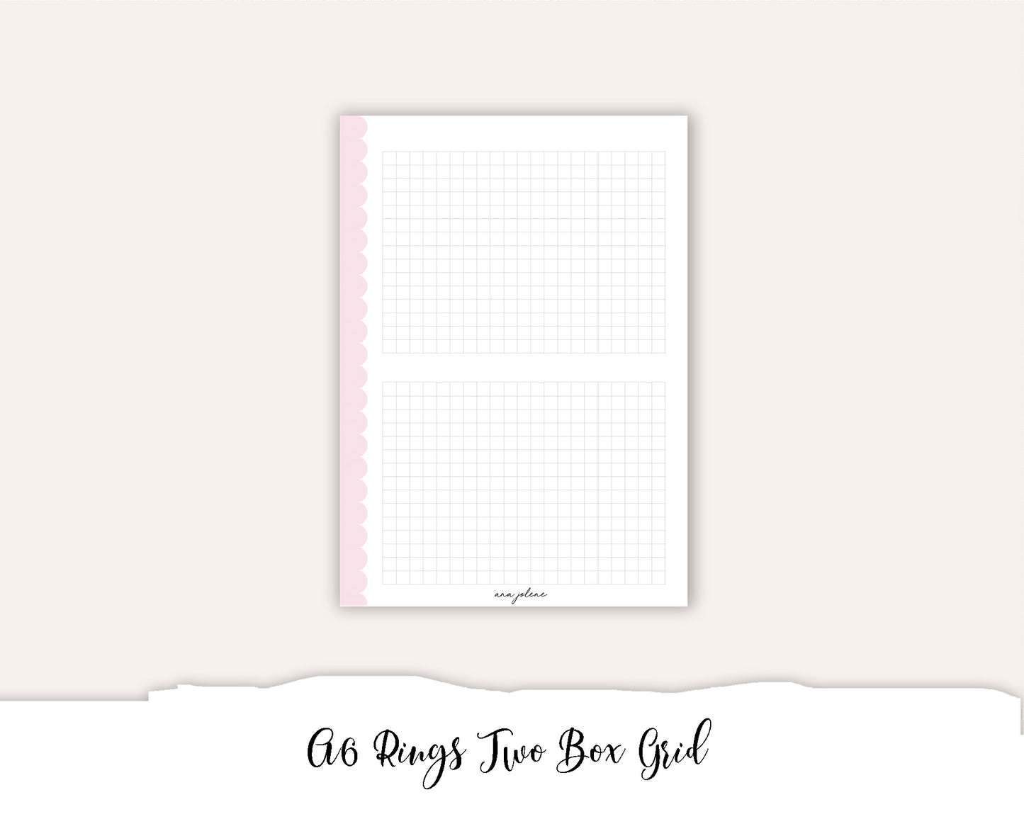 A6 Rings Two Box Grid Daily Notes Printable