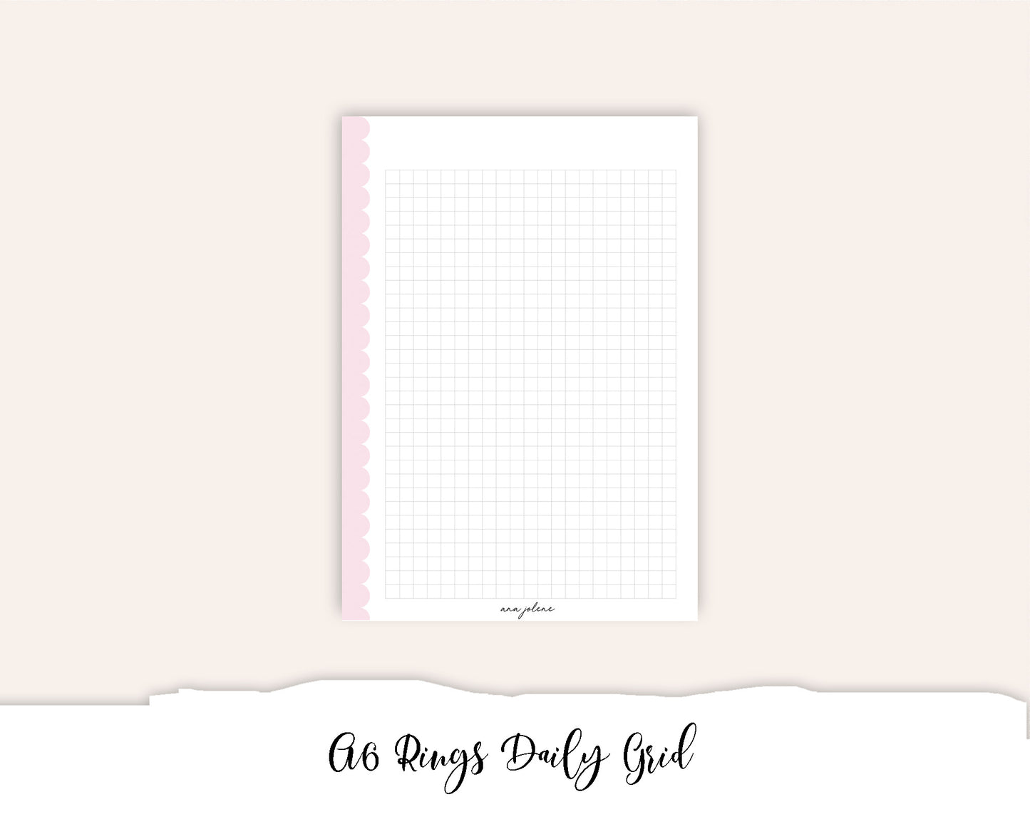A6 Rings Daily Grid Notes Printable