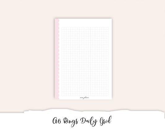 A6 Rings Daily Grid Notes Printable