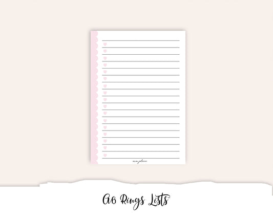 A6 Rings To Do Lists Printable