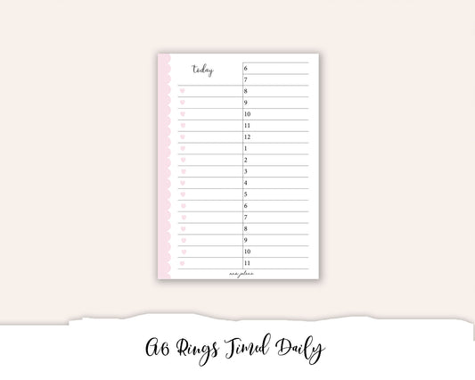 A6 Rings Timed Daily Printable