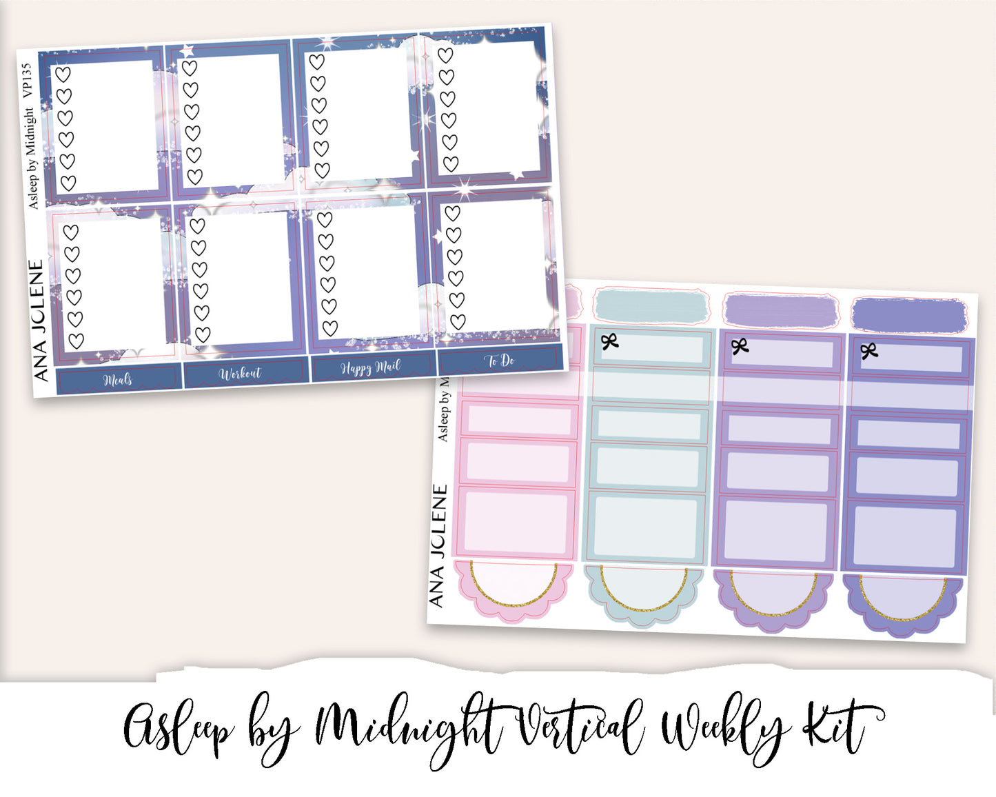 ASLEEP BY MIDNIGHT Planner Sticker Kit (Vertical Weekly)