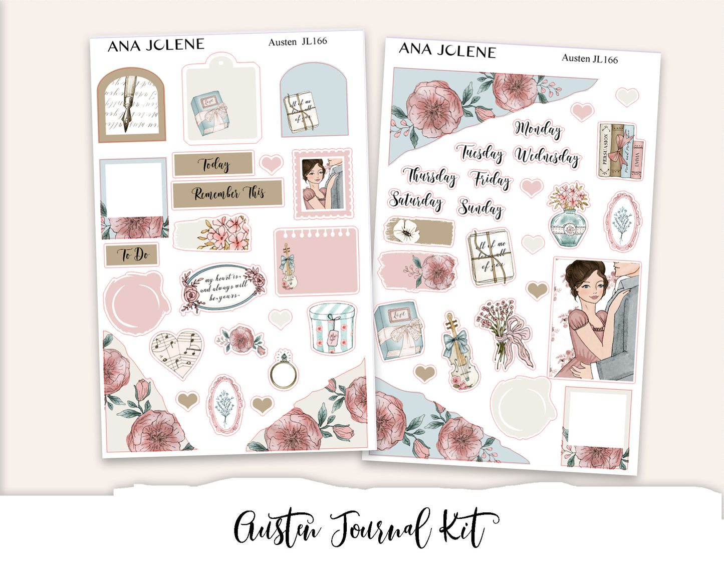 AUSTEN Stickers Mini Journal Sticker Kit