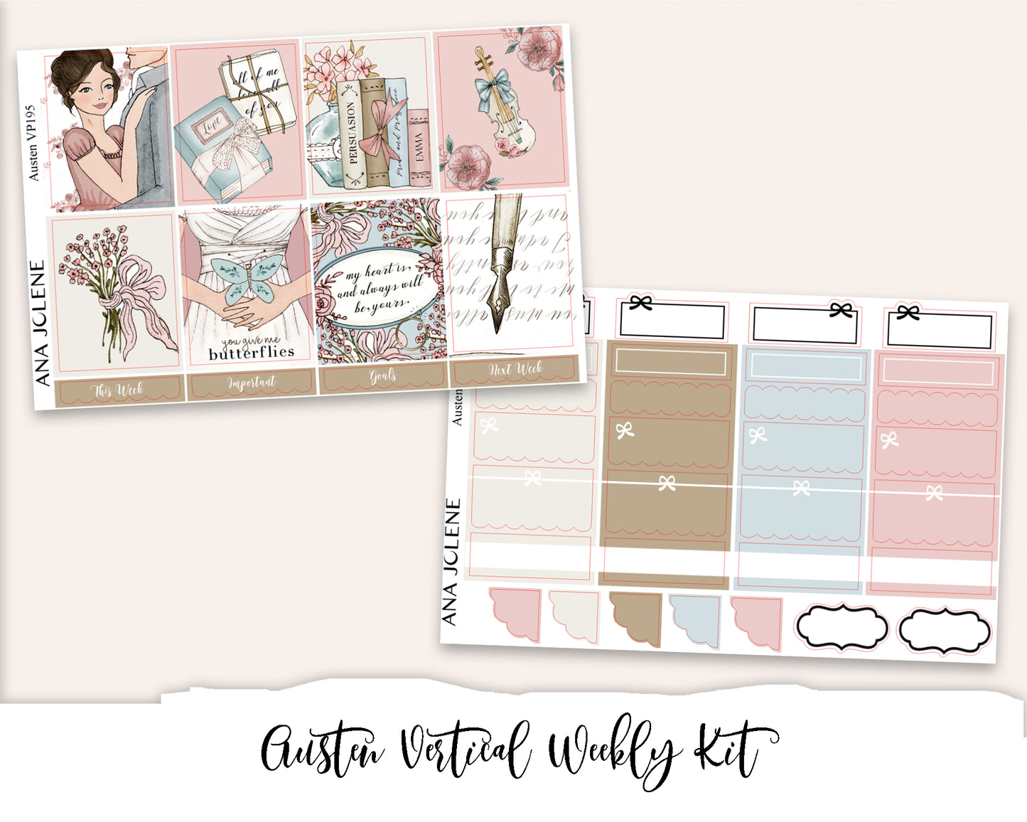 AUSTEN Planner Sticker Kit (Vertical Weekly)