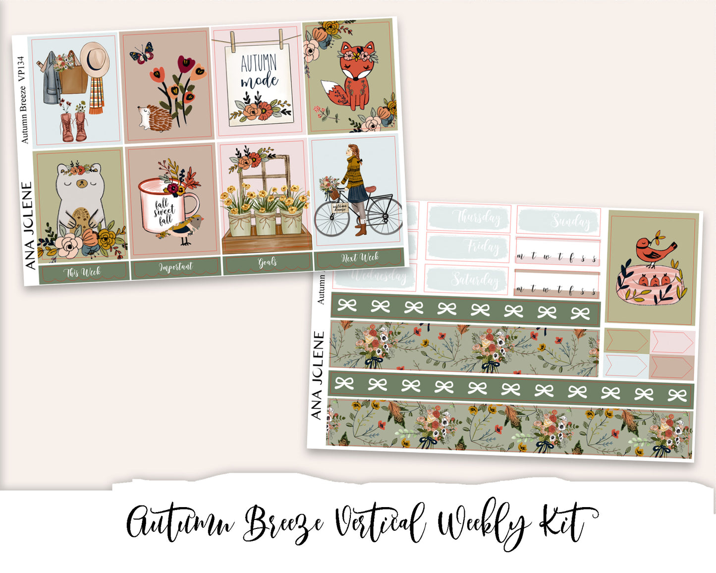 AUTUMN BREEZE Planner Sticker Kit (Vertical Weekly)