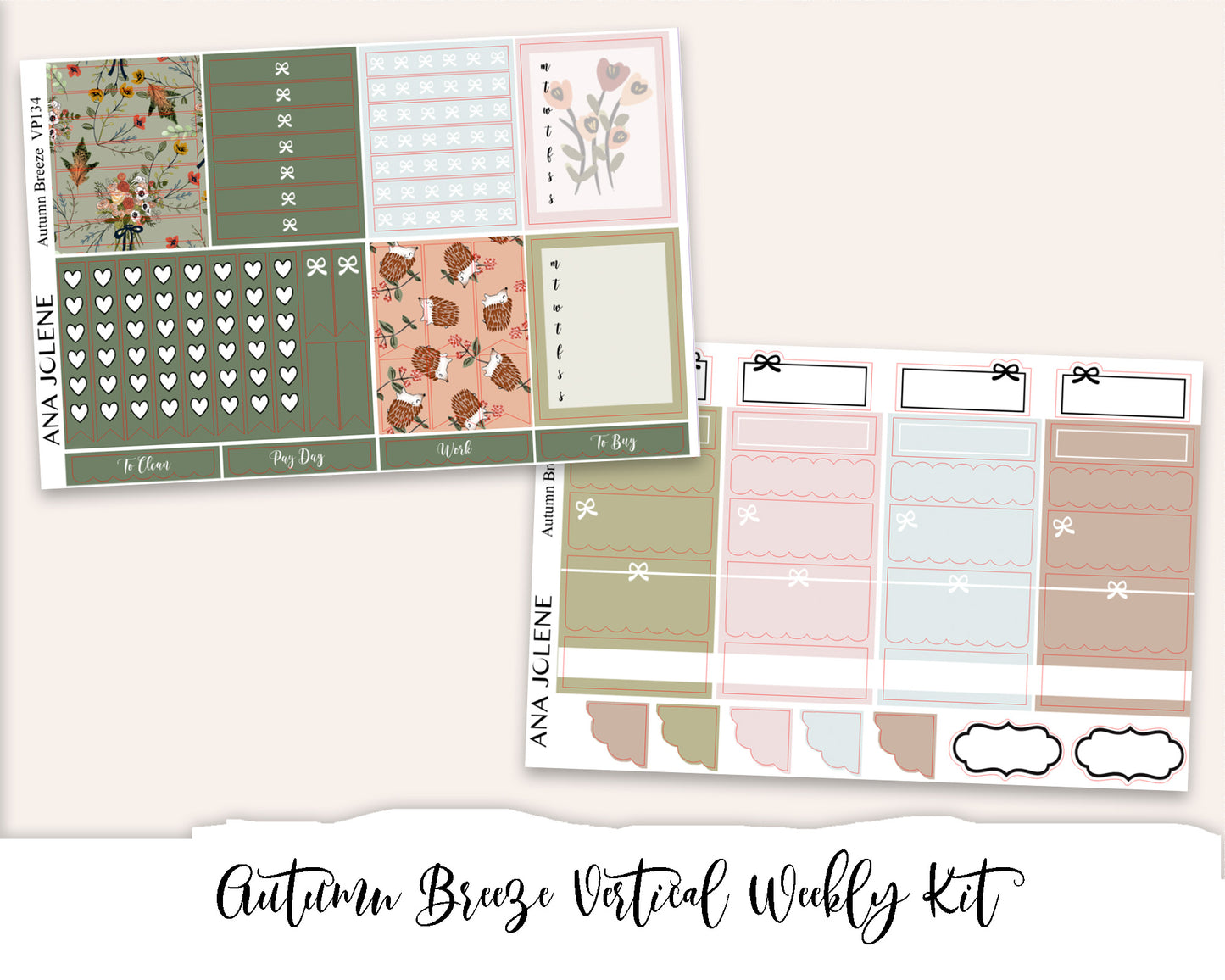 AUTUMN BREEZE Planner Sticker Kit (Vertical Weekly)