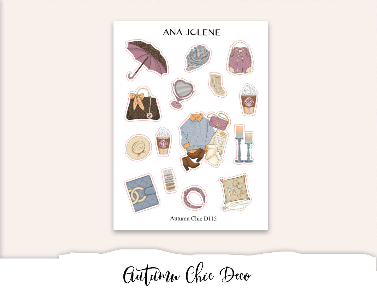 AUTUMN CHIC Planner Sticker Kit (Vertical Weekly)