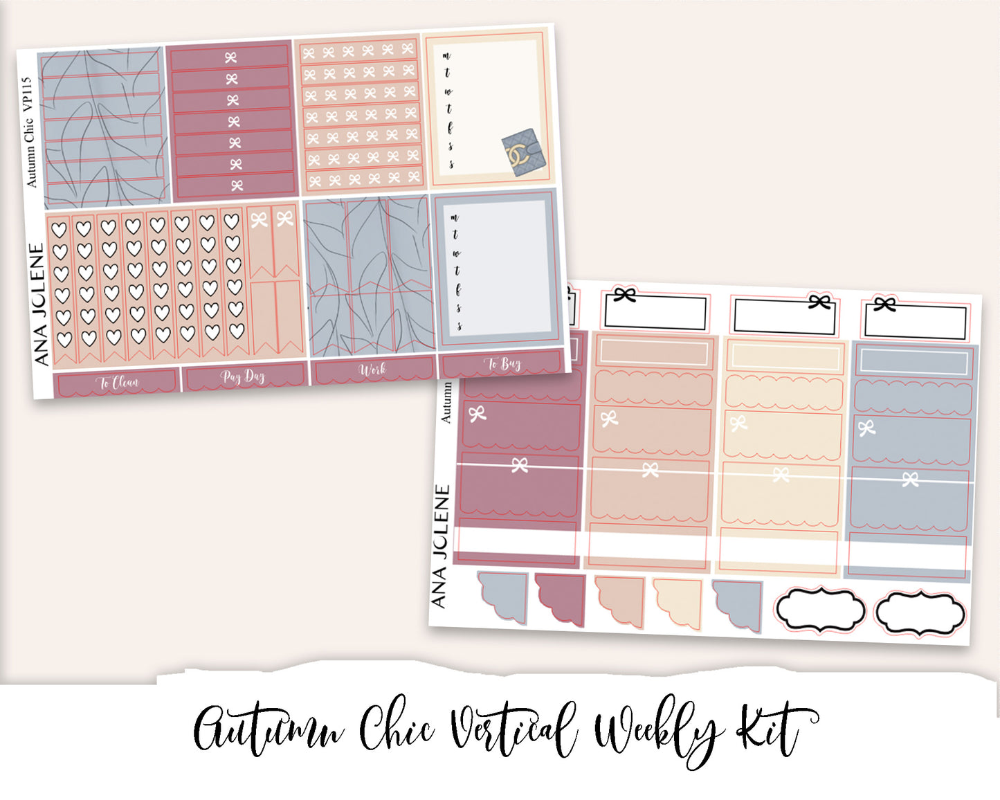 AUTUMN CHIC Planner Sticker Kit (Vertical Weekly)