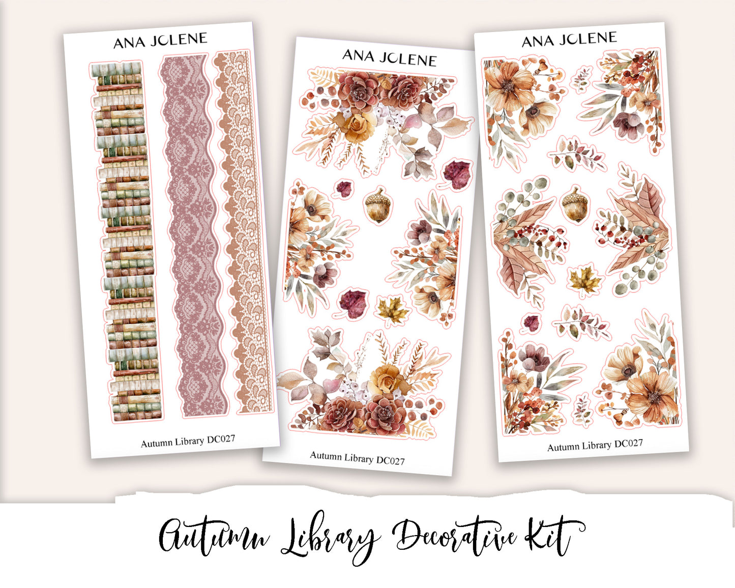 AUTUMN LIBRARY Decorative Planner Sticker Kit