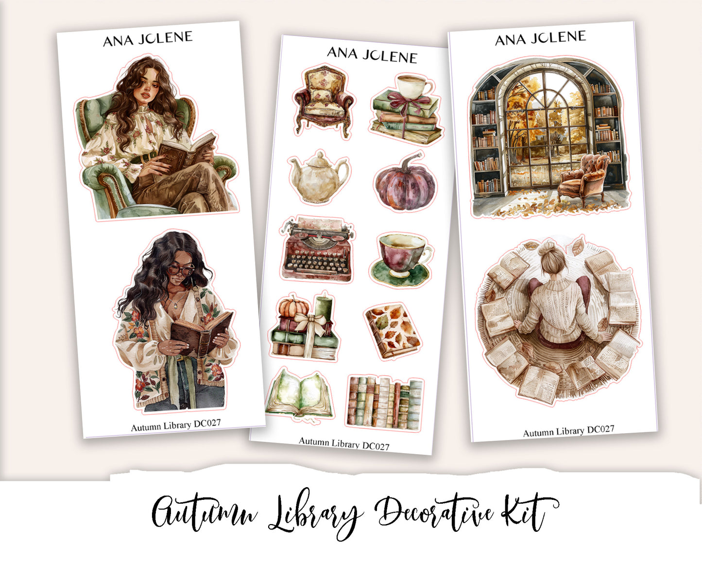 AUTUMN LIBRARY Decorative Planner Sticker Kit