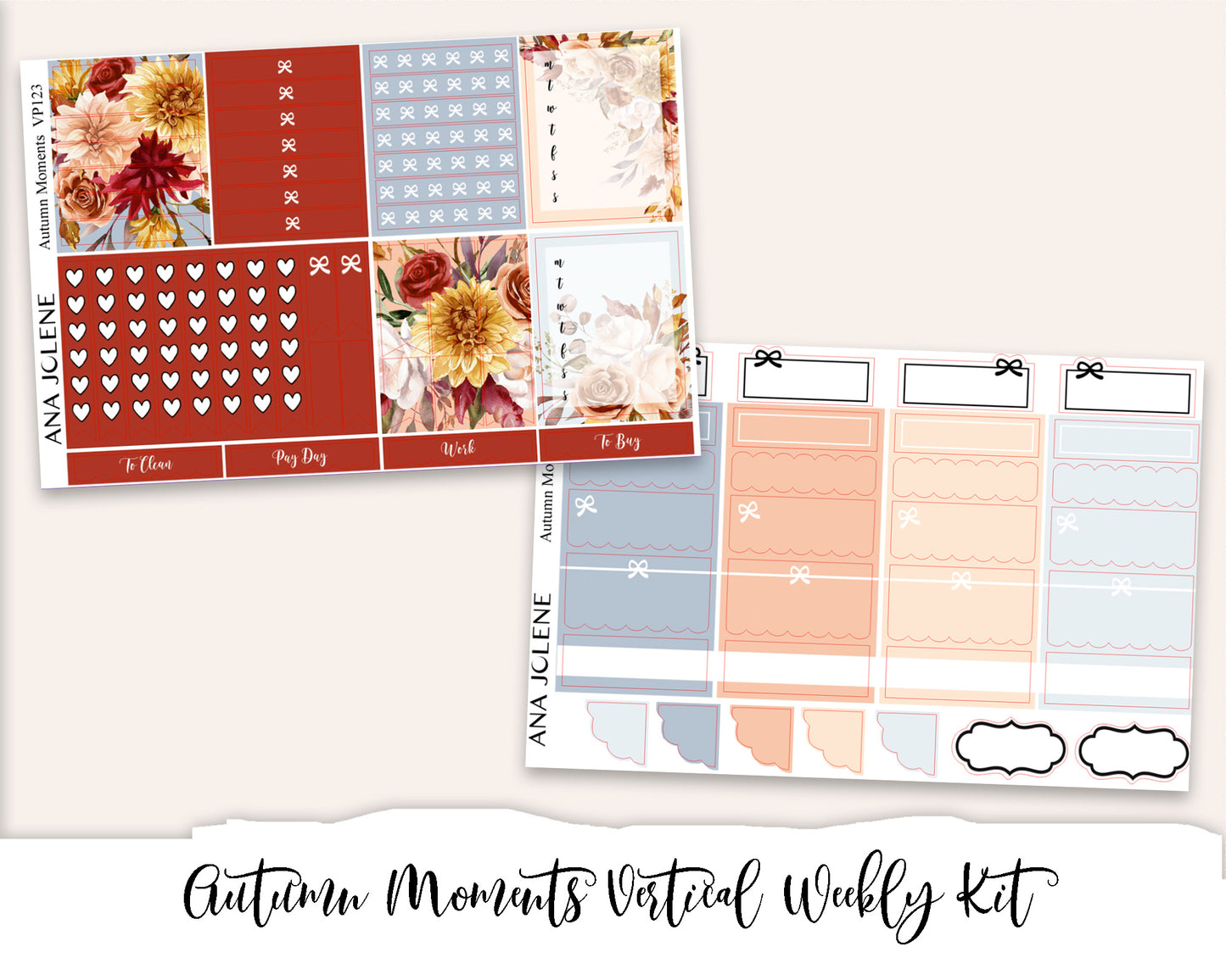 AUTUMN MOMENTS Planner Sticker Kit (Vertical Weekly)