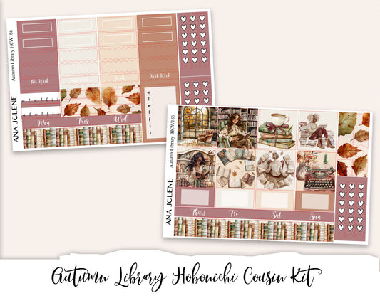 AUTUMN LIBRARY Hobonichi Cousin Weekly Planner Sticker Kit