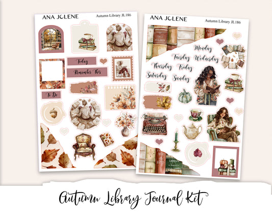 AUTUMN LIBRARY Mini Journal Sticker Kit