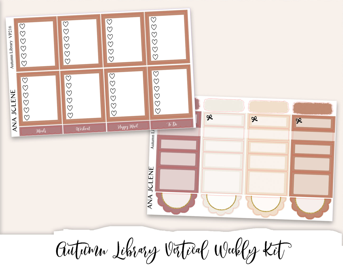 AUTUMN LIBRARY Planner Sticker Kit (Vertical Weekly)