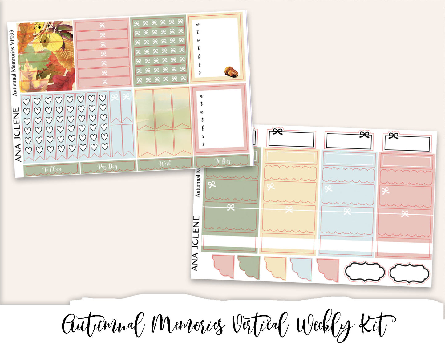 AUTUMNAL MEMORIES Planner Sticker Kit (Vertical Weekly)
