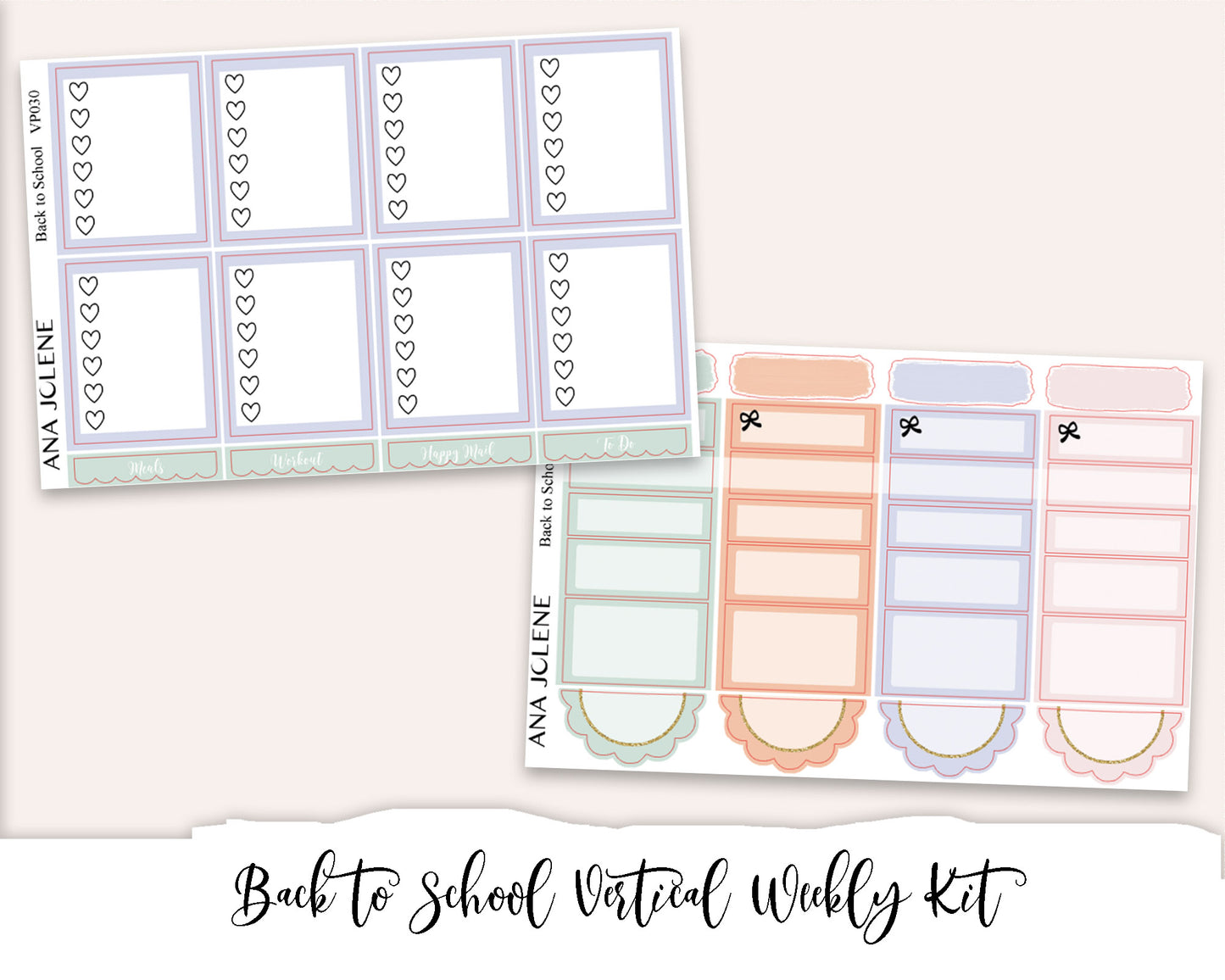 BACK TO SCHOOL Planner Sticker Kit (Vertical Weekly)
