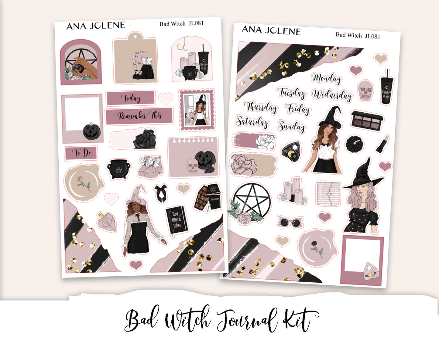 BAD WITCH Mini Journal Sticker Kit