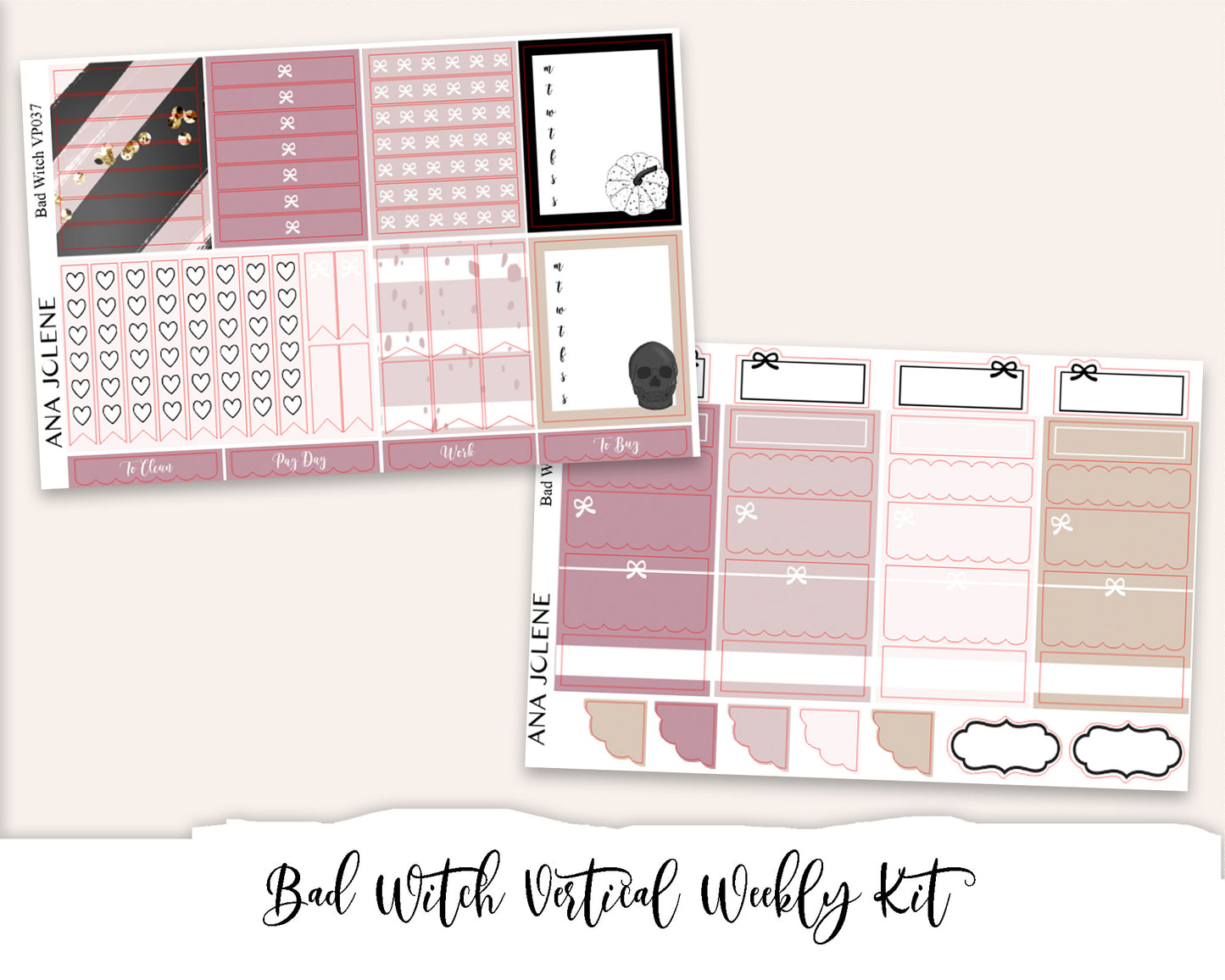 BAD WITCH Planner Sticker Kit (Vertical Weekly)