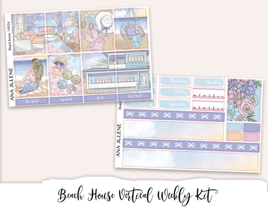 BEACH HOUSE Planner Sticker Kit (Vertical Weekly)