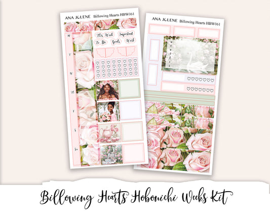 BILLOWING HEARTS Hobonichi Weeks Planner Sticker Kit
