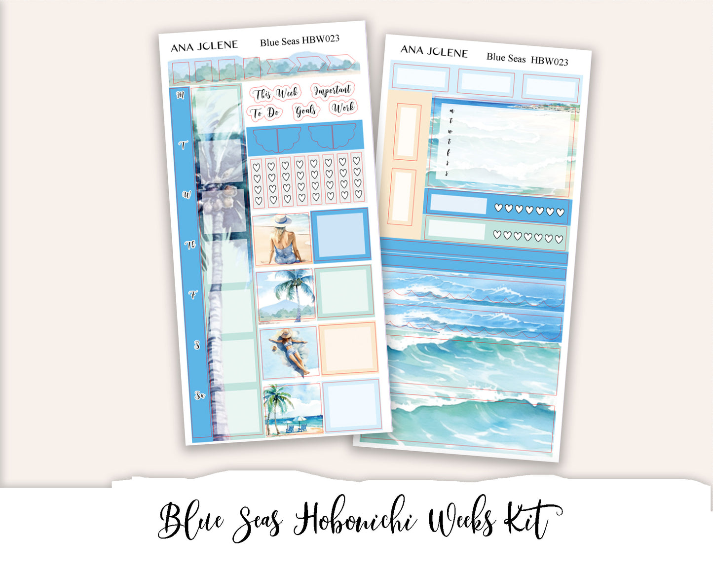 BLUE SEAS Hobonichi Weeks Planner Sticker Kit
