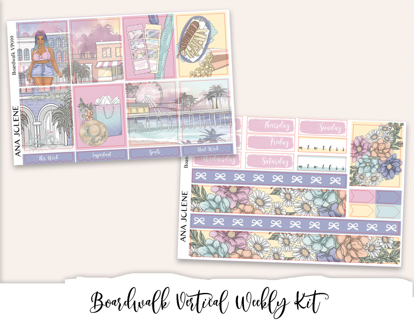 BOARDWALK Planner Sticker Kit (Vertical Weekly)