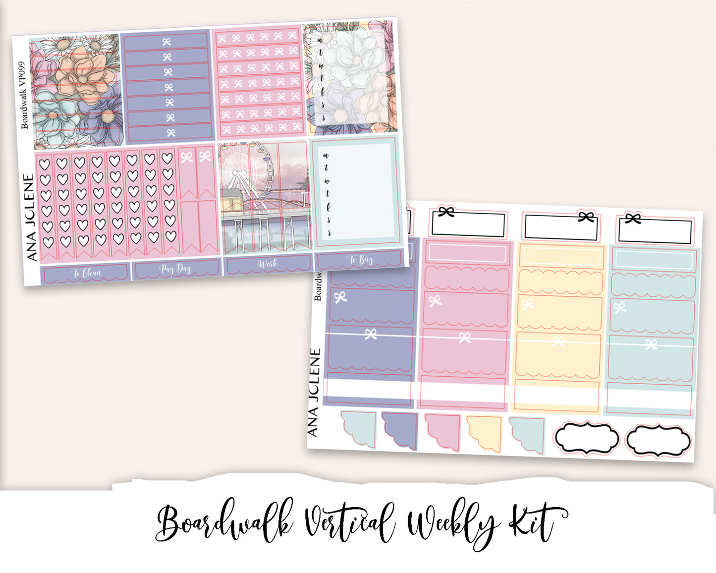BOARDWALK Planner Sticker Kit (Vertical Weekly)