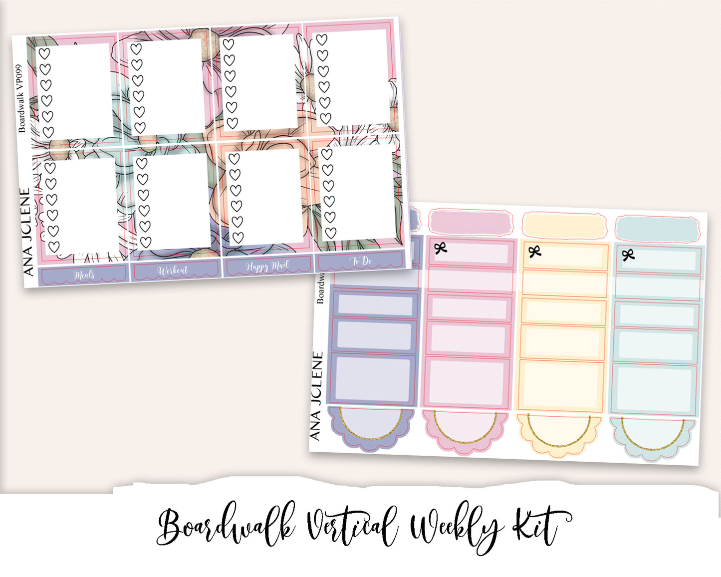 BOARDWALK Planner Sticker Kit (Vertical Weekly)