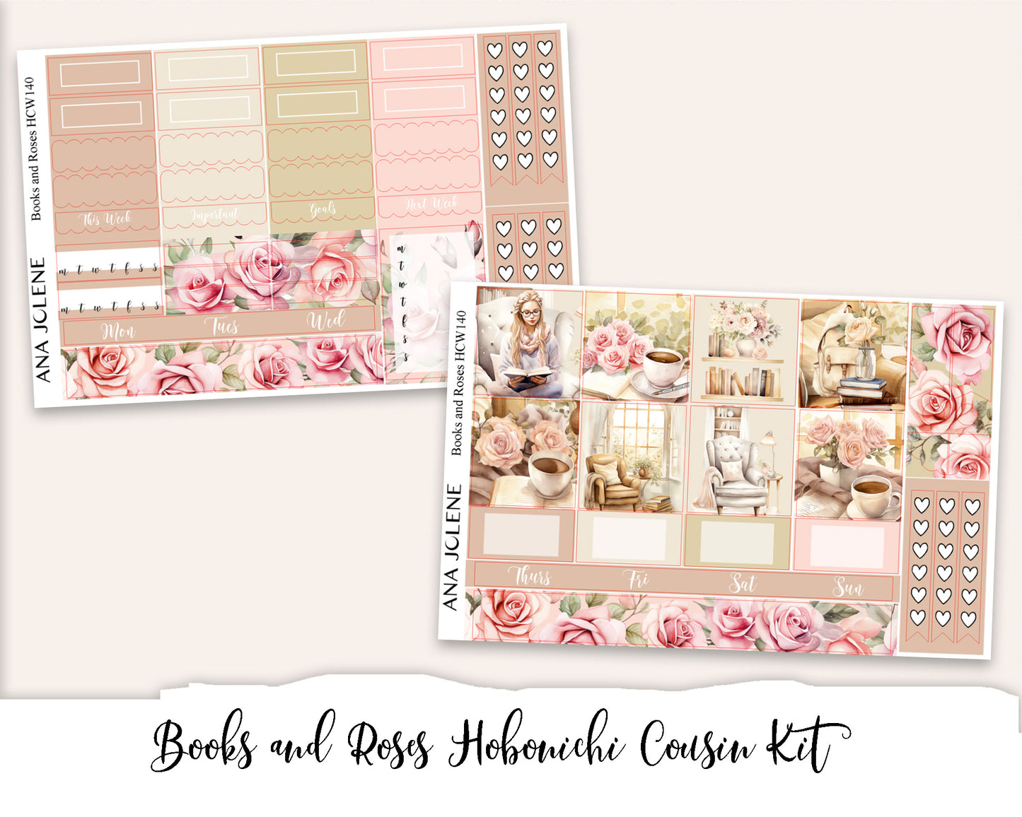 BOOKS AND ROSES Hobonichi Cousin Weekly Planner Sticker Kit
