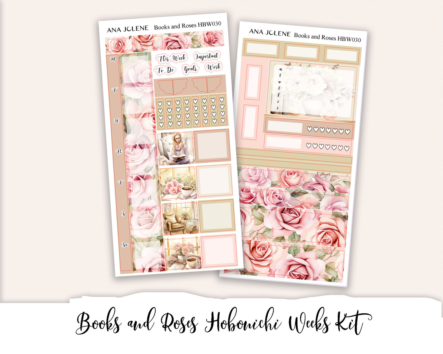 BOOKS AND ROSES Hobonichi Weeks Planner Sticker Kit