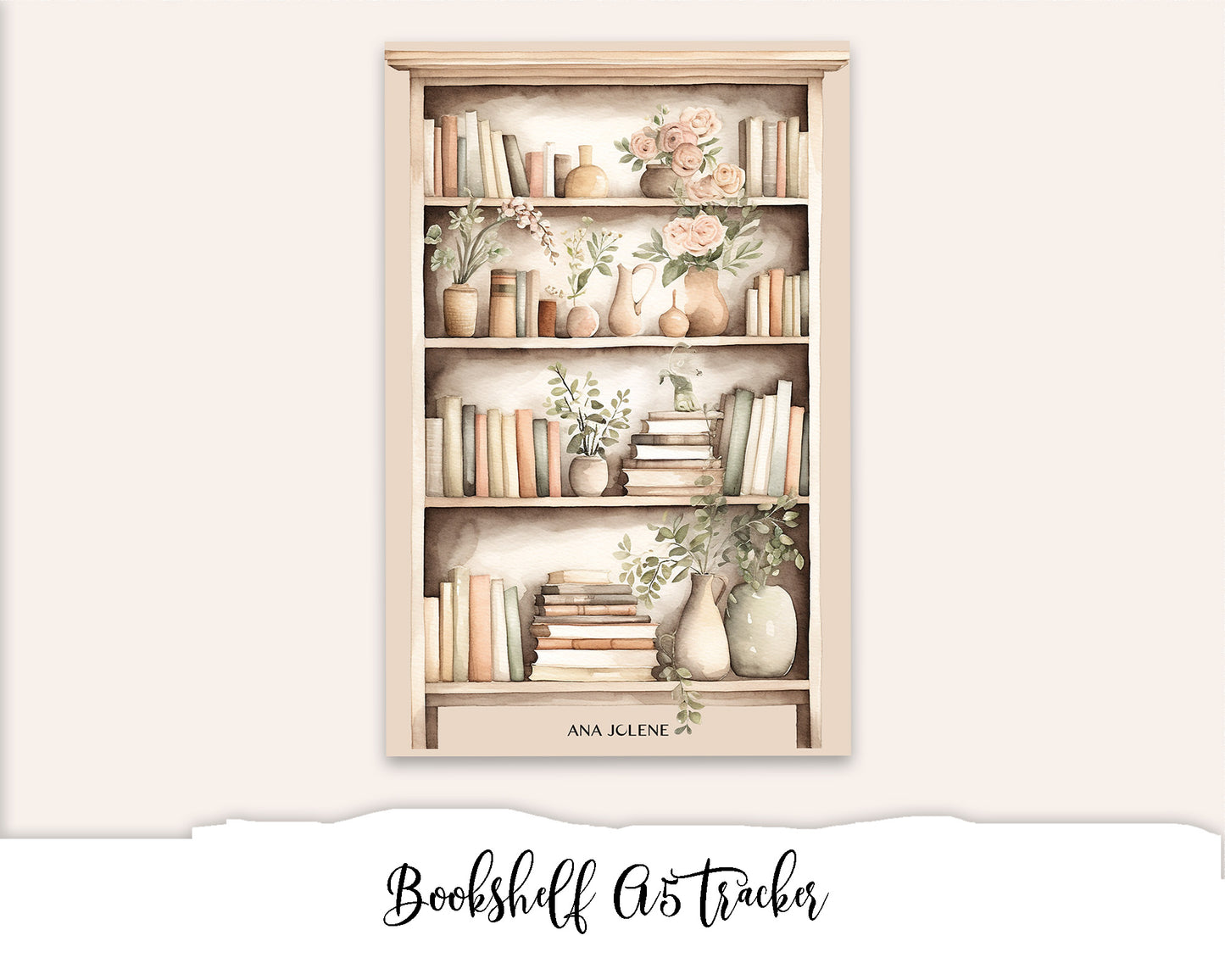 Bookshelf Tracker Full Page Sticker - A5 Reading Journal