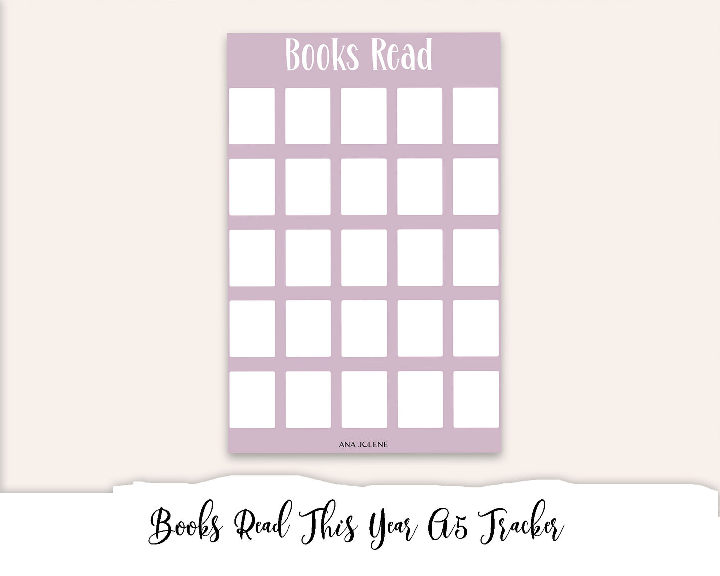 Books Read This Year Tracker Full Page Sticker - A5 Reading Journal