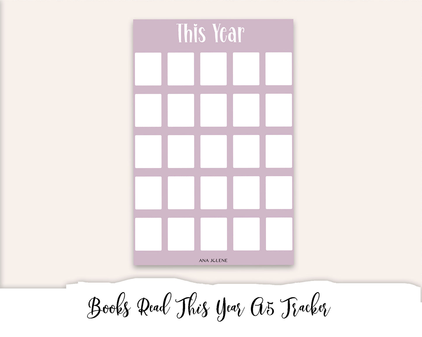 Books Read This Year Tracker Full Page Sticker - A5 Reading Journal