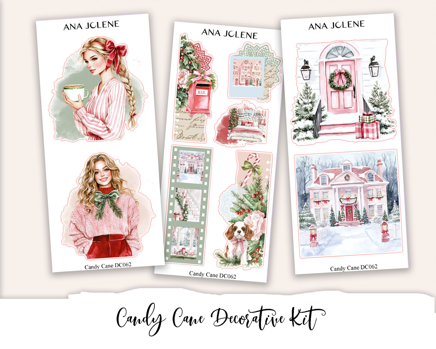 CANDY CANE Decorative Planner Sticker Kit