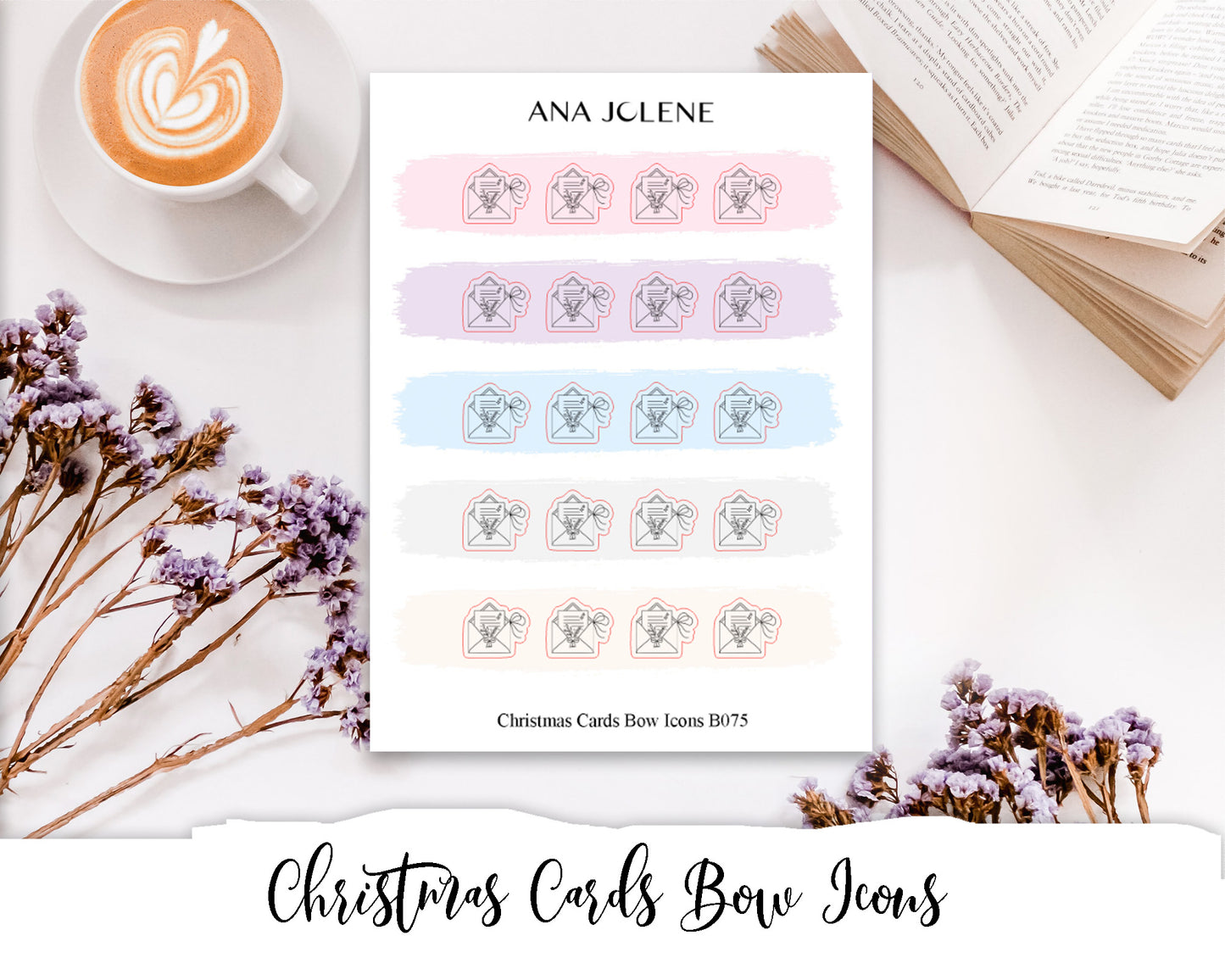 Christmas Cards Bow Icon Stickers