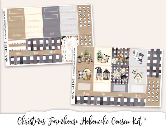 CHRISTMAS FARMHOUSE Hobonichi Cousin Weekly Planner Sticker Kit