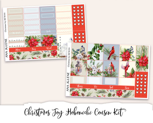 CHRISTMAS JOY Hobonichi Cousin Weekly Planner Sticker Kit