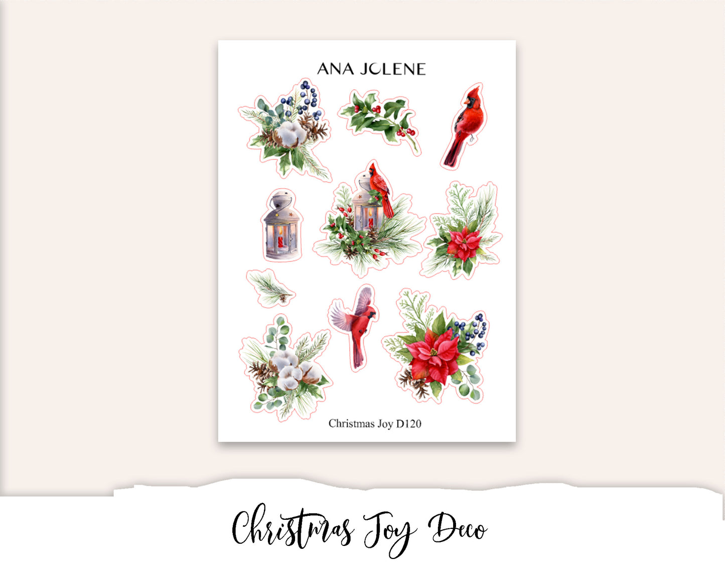 CHRISTMAS JOY Planner Sticker Kit (Vertical Weekly)
