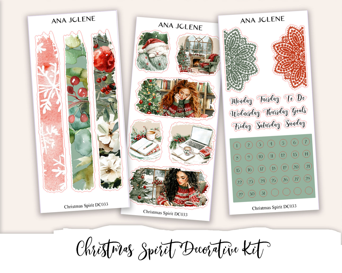 CHRISTMAS SPIRIT Decorative Planner Sticker Kit