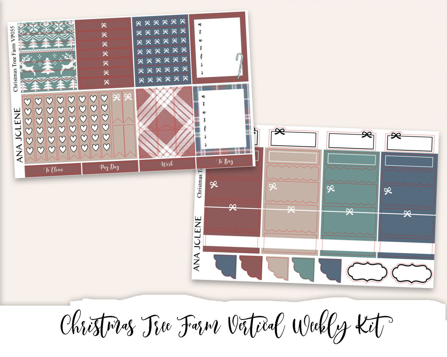CHRISTMAS TREE FARM Planner Sticker Kit (Vertical Weekly)