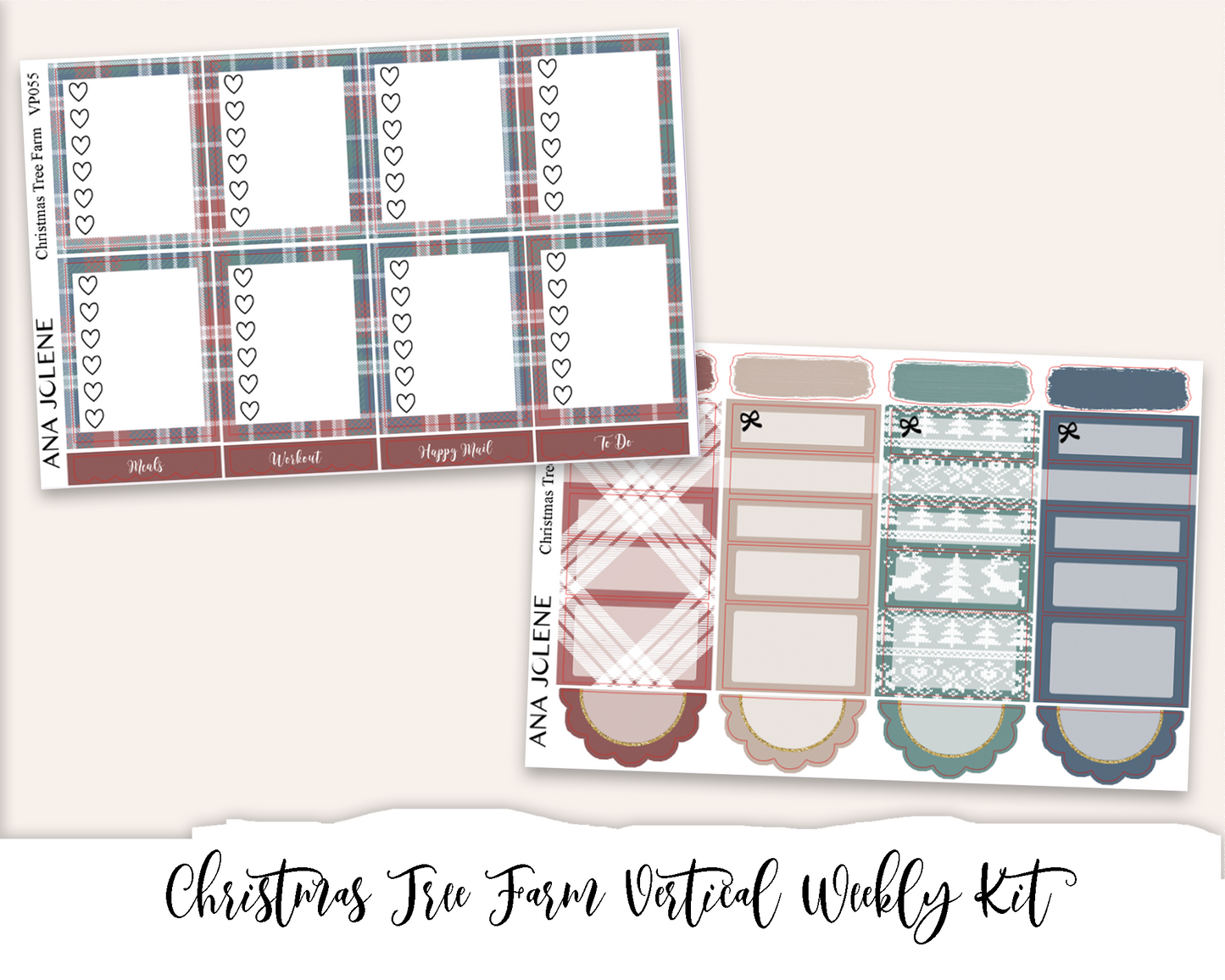 CHRISTMAS TREE FARM Planner Sticker Kit (Vertical Weekly)