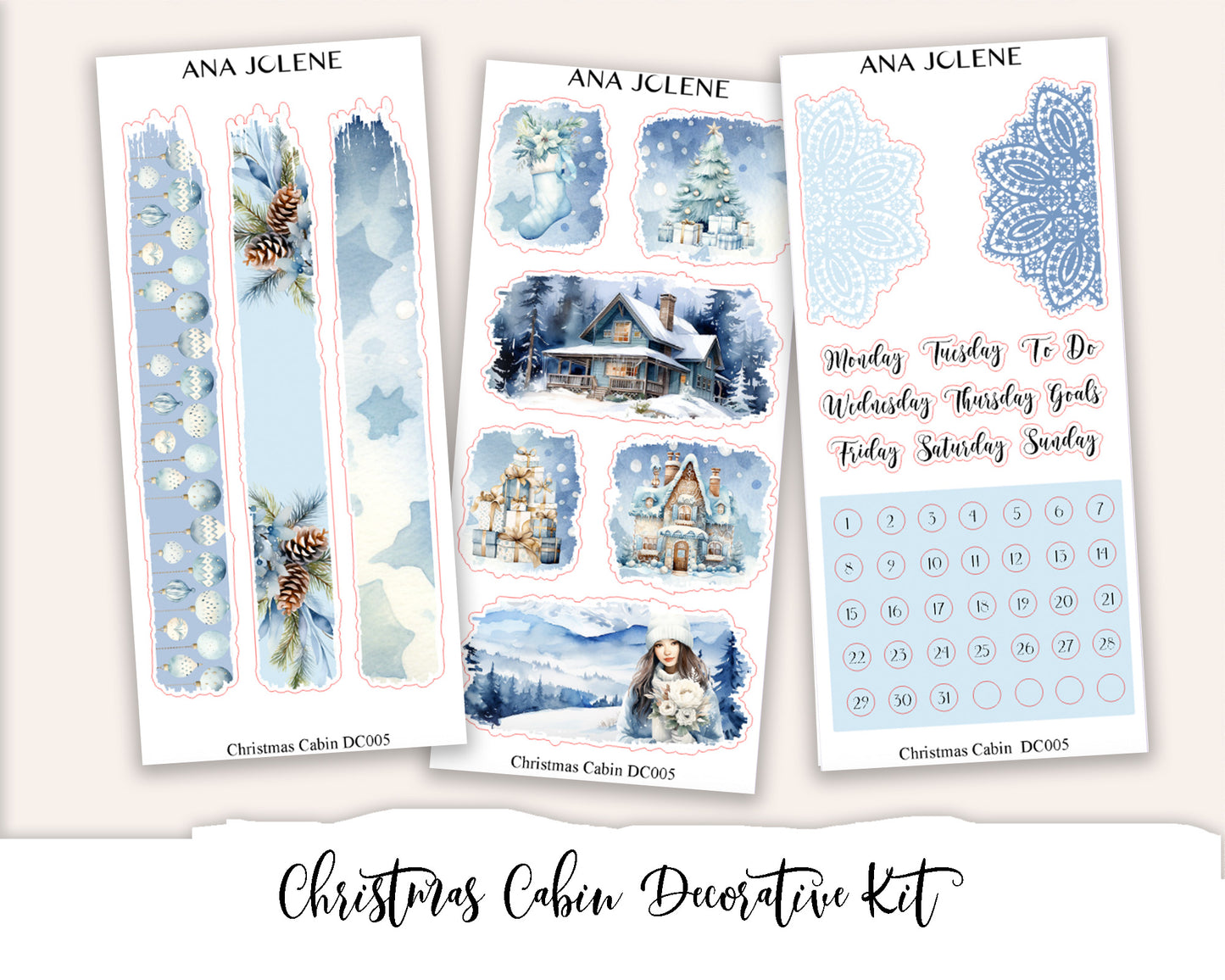 CHRISTMAS CABIN Decorative Planner Sticker Kit