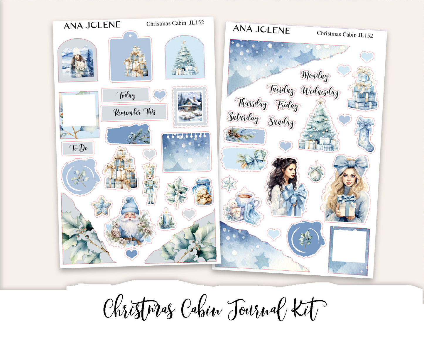 CHRISTMAS CABIN Mini Journal Sticker Kit