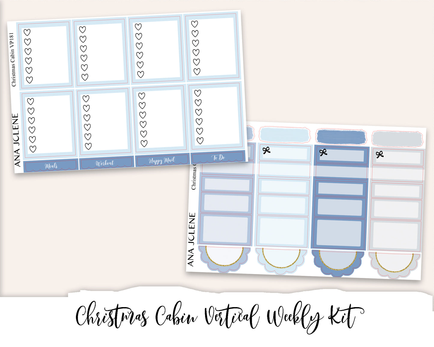 CHRISTMAS CABIN Planner Sticker Kit (Vertical Weekly)