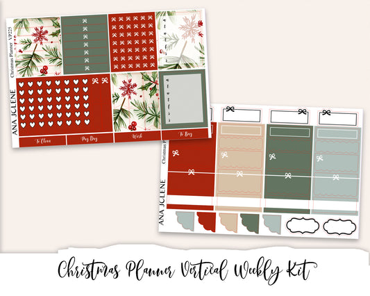 CHRISTMAS PLANNER Planner Sticker Kit (Vertical Weekly)
