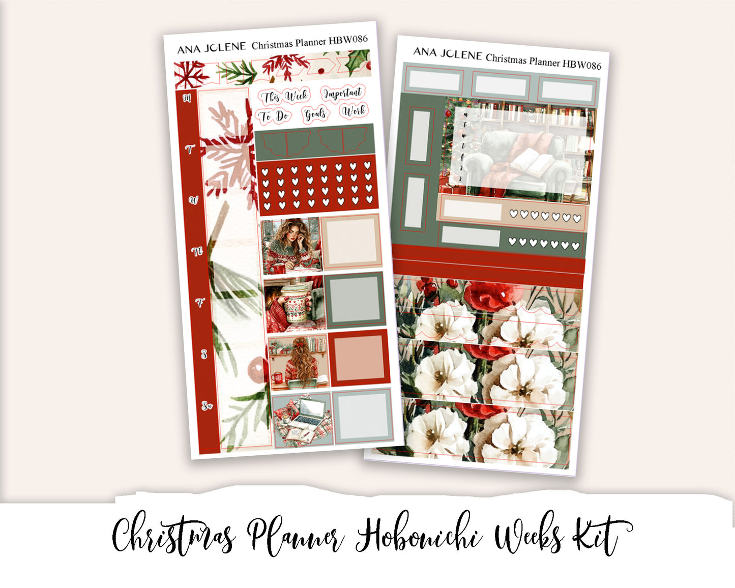 CHRISTMAS PLANNER Hobonichi Weeks Planner Sticker Kit