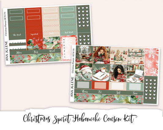 CHRISTMAS SPIRIT Hobonichi Cousin Weekly Planner Sticker Kit